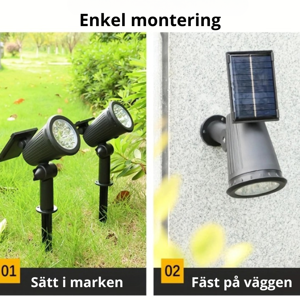 Solstråle - Solcelledrevet spotlight