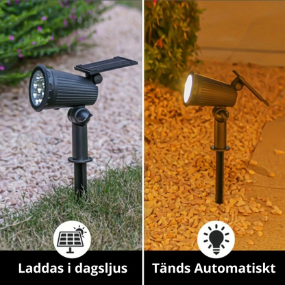 Solstråle - Solcelledrevet spotlight