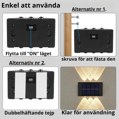 Solcelledrevet vegglampe