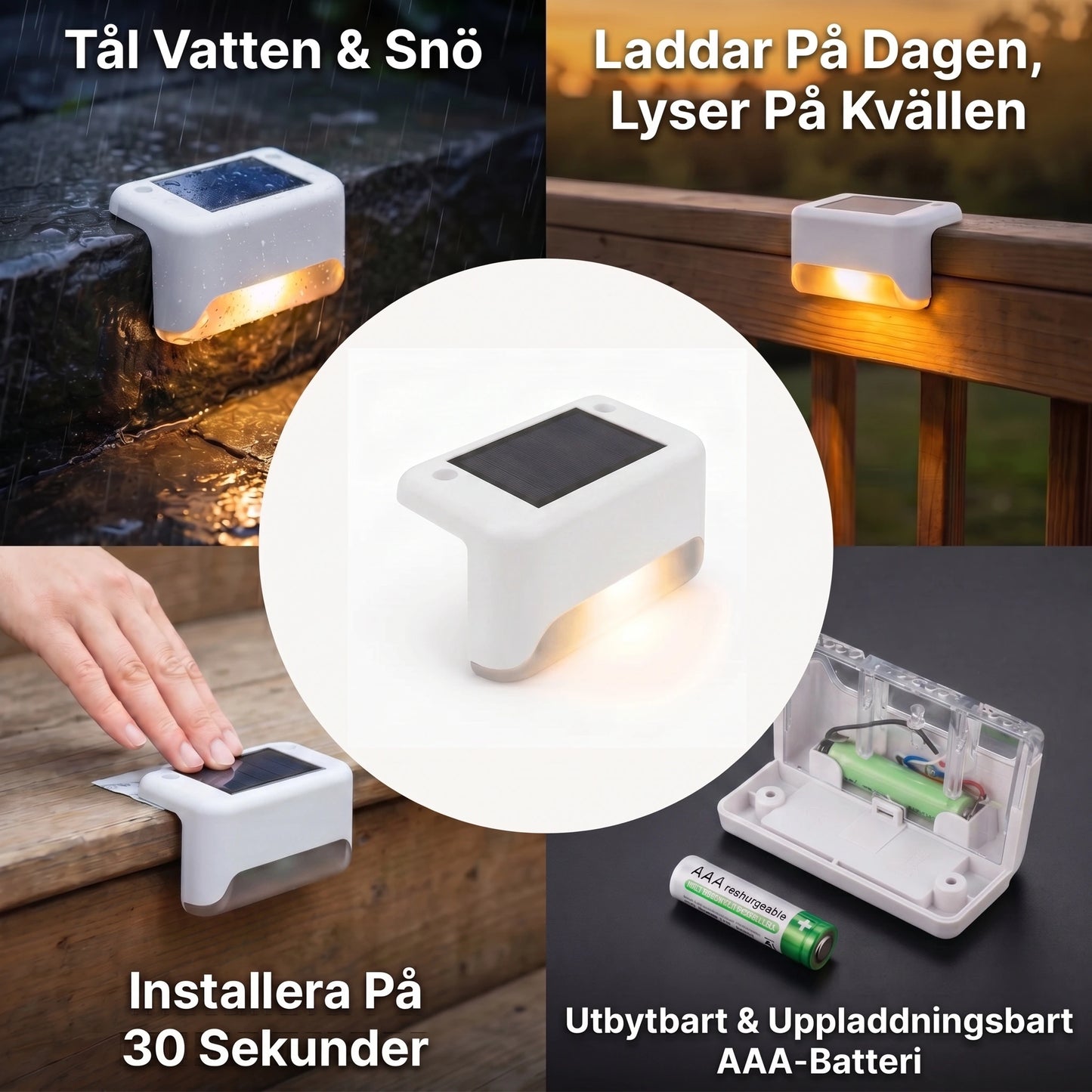 Solcelledrevet utendørslampe