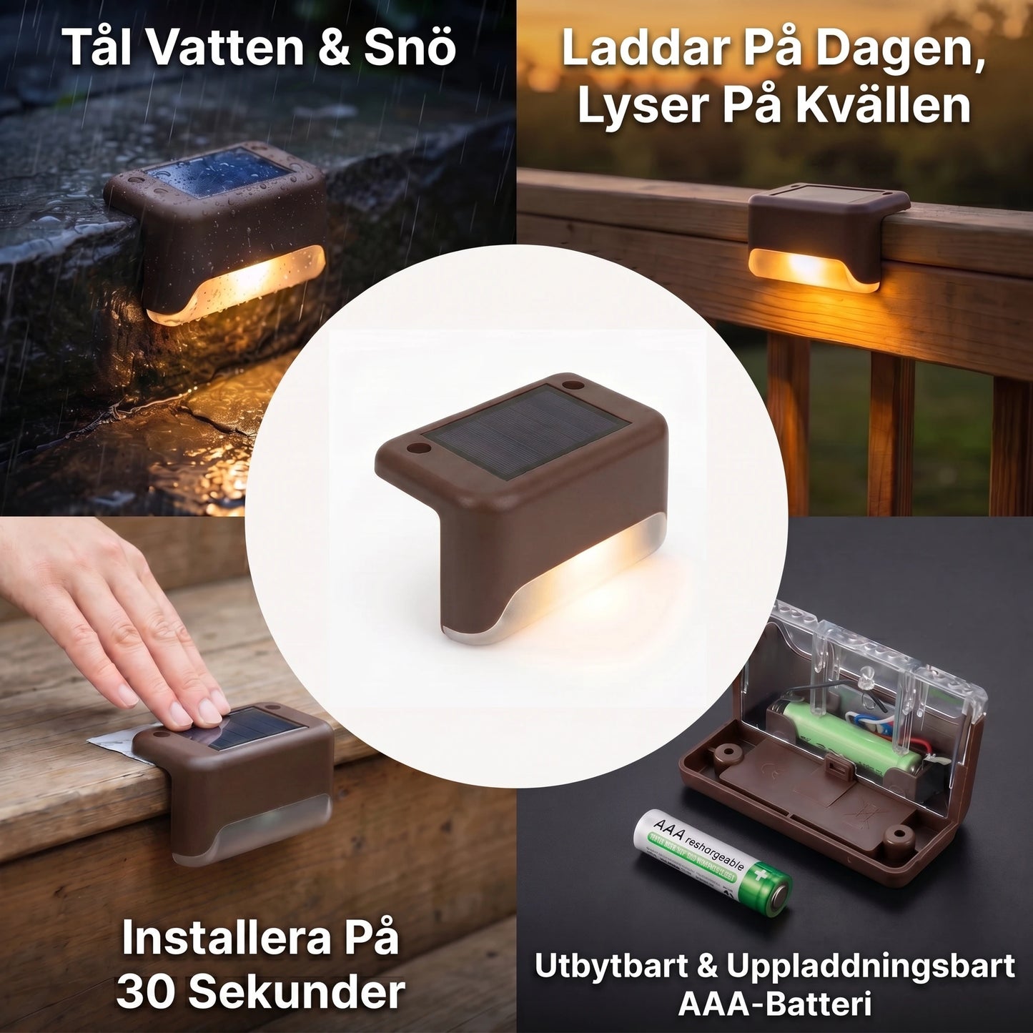 Solcelledrevet utendørslampe