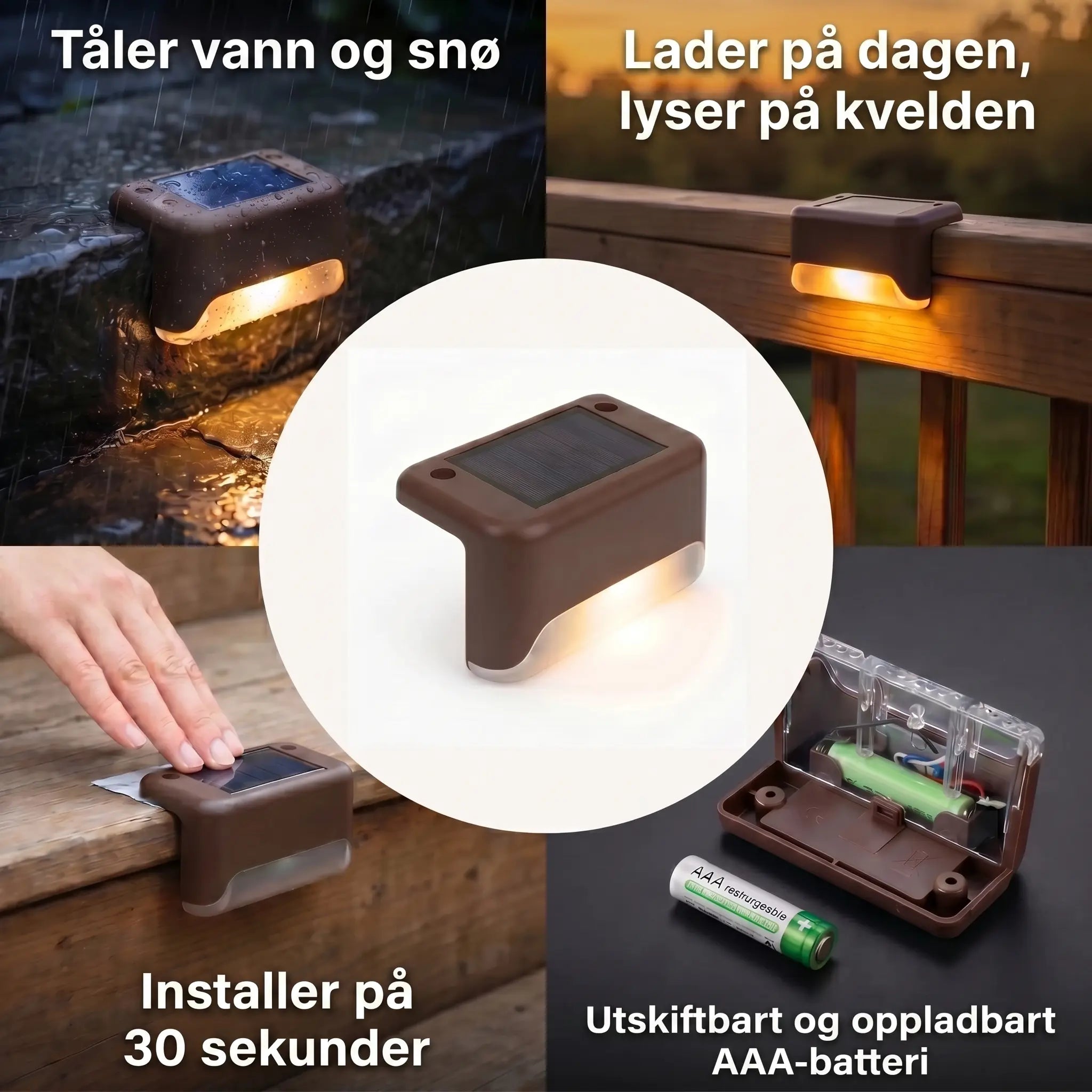 Solcelledrevet utendørslampe